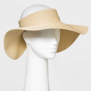 Women’s packable straw visor hat - topless sun hat- Shade and shore -never worn